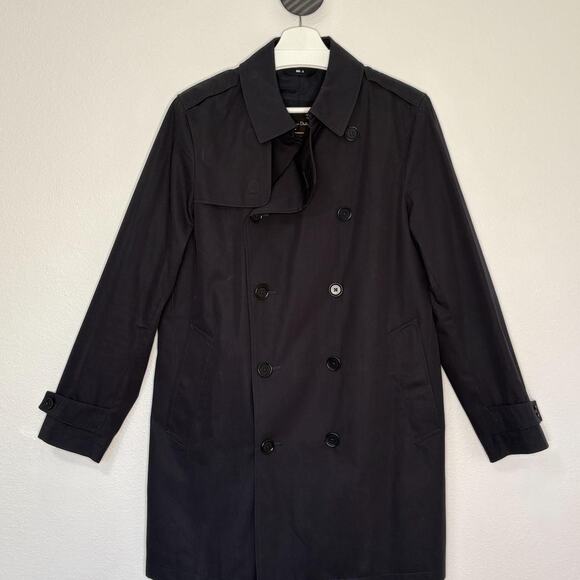 Massimo Dutti Double Breasted Trench Coat Black S - Picture 1 of 7